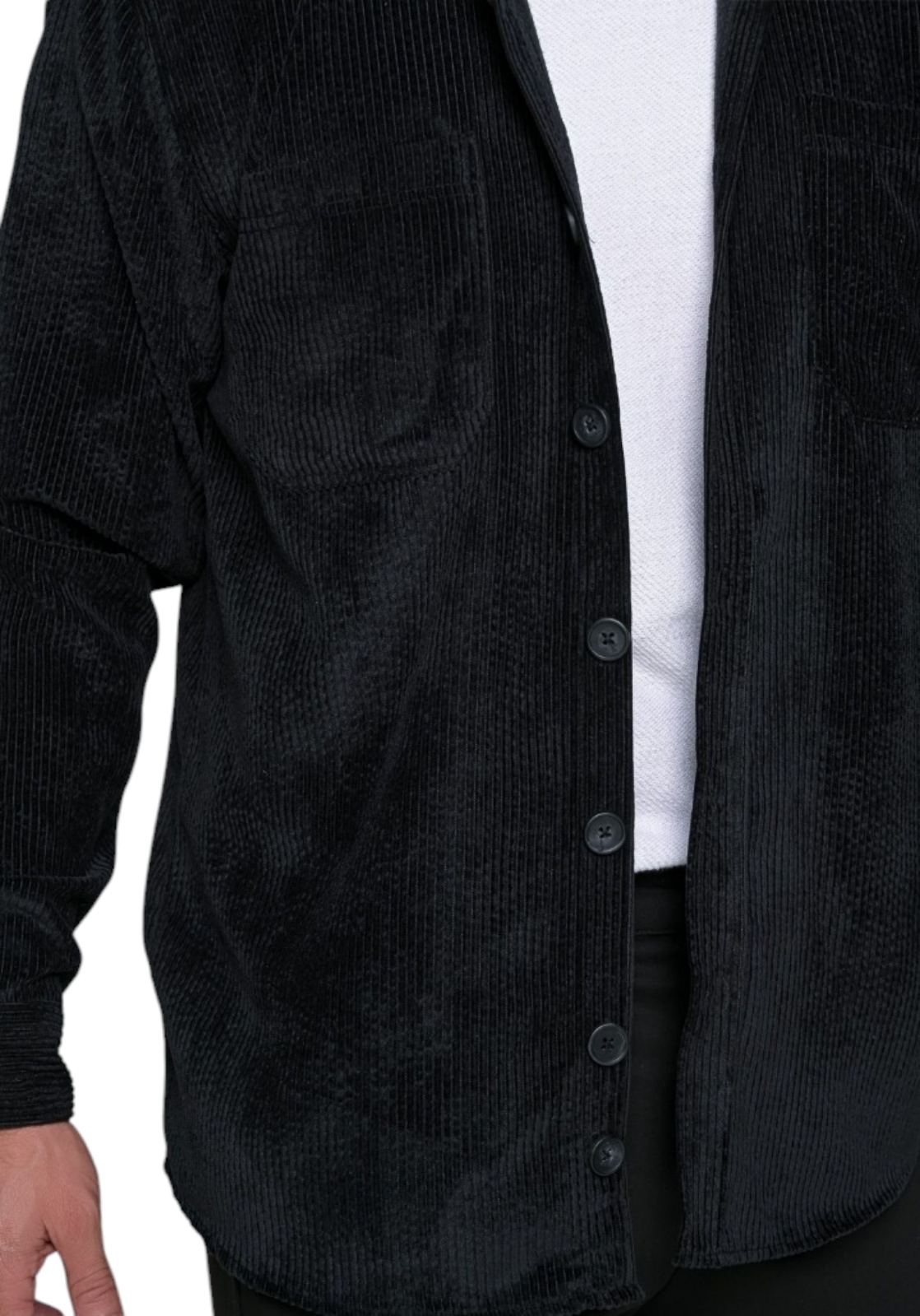 Πουκάμισο Overshirt Κοτλέ - Μαύρο