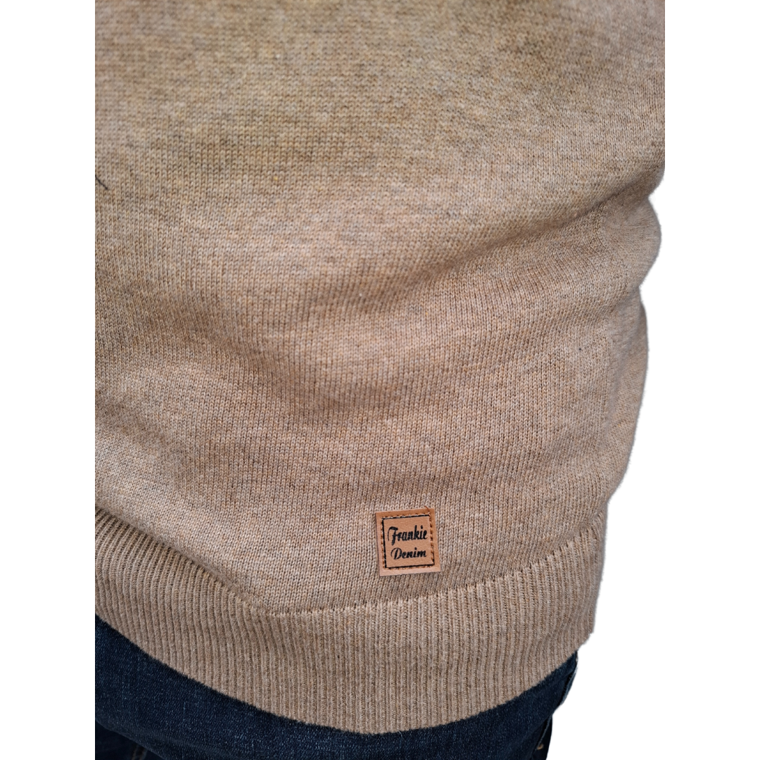 Μπλούζα Zipper Frankie Denim - Κάμελ