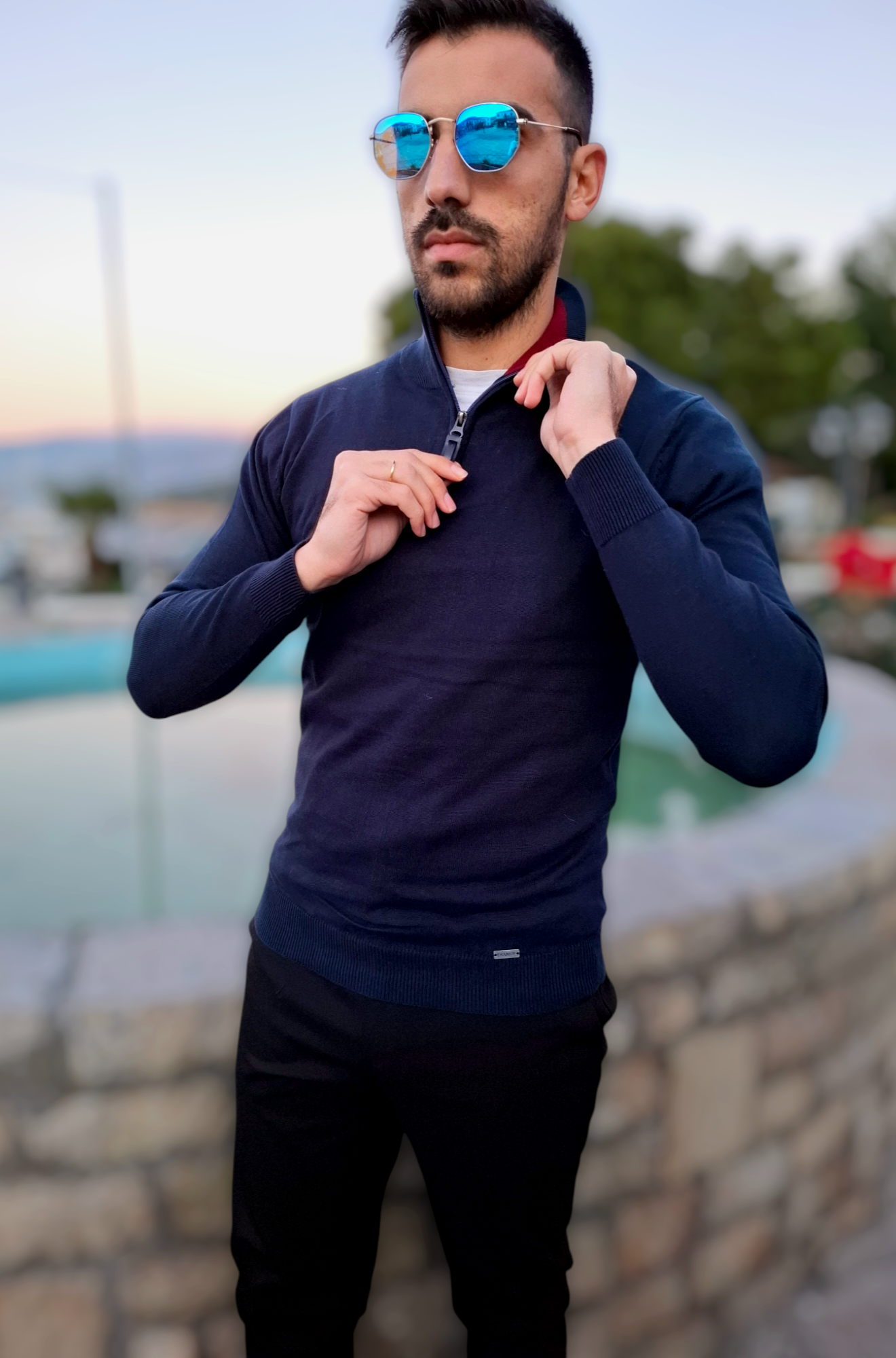 Μπλούζα Zipper FRANKIE DENIM - Indigo