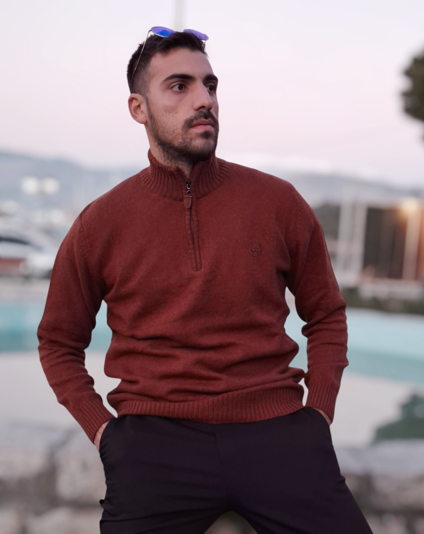 Πουλόβερ Μάλλινο BISSARO - Κεραμιδί