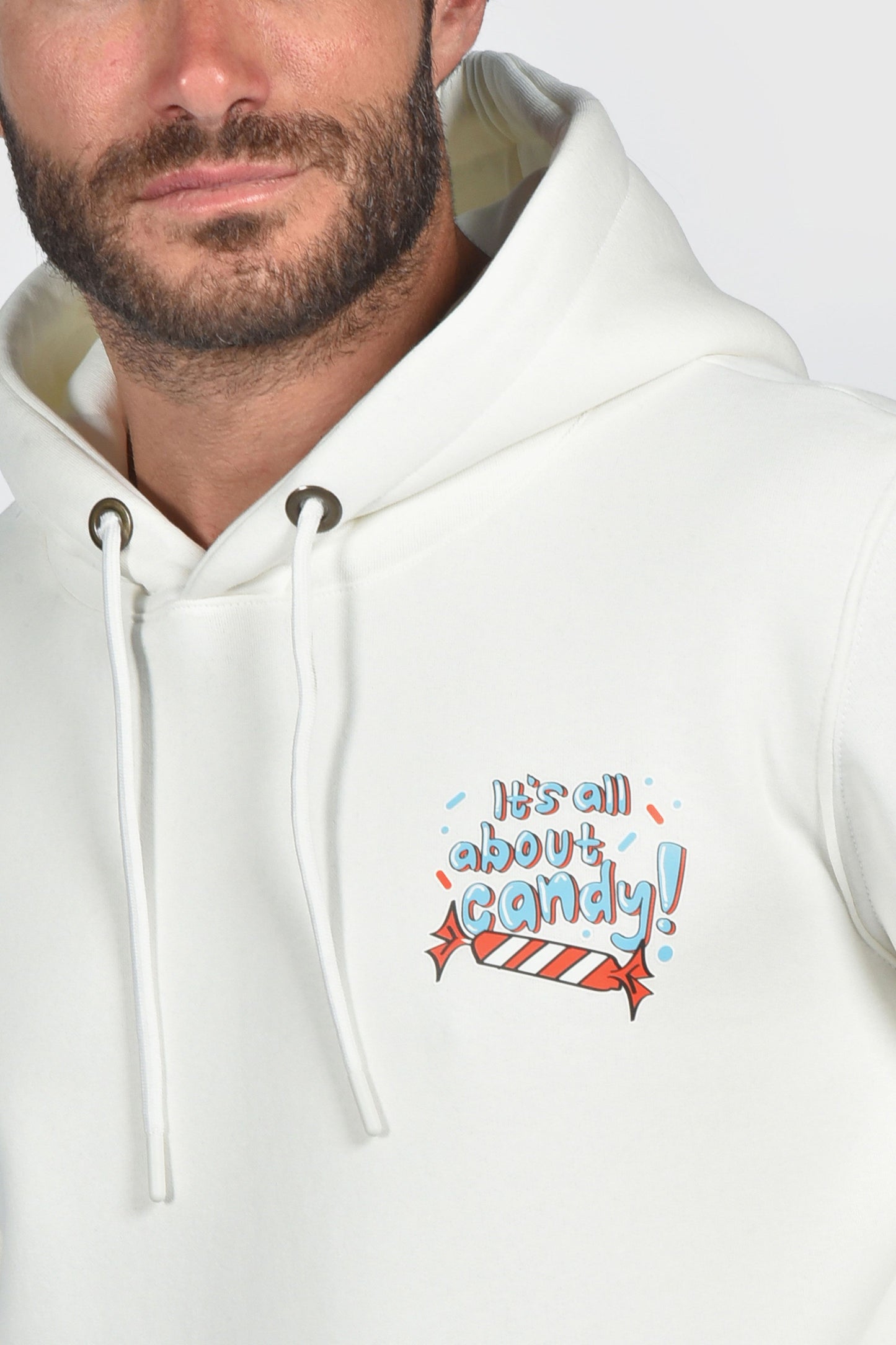 Φούτερ Hoodie Candy Logo - Εκρού