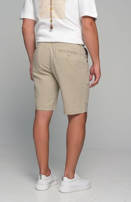 Βερμούδα Λινό Santorini - Μπέζ