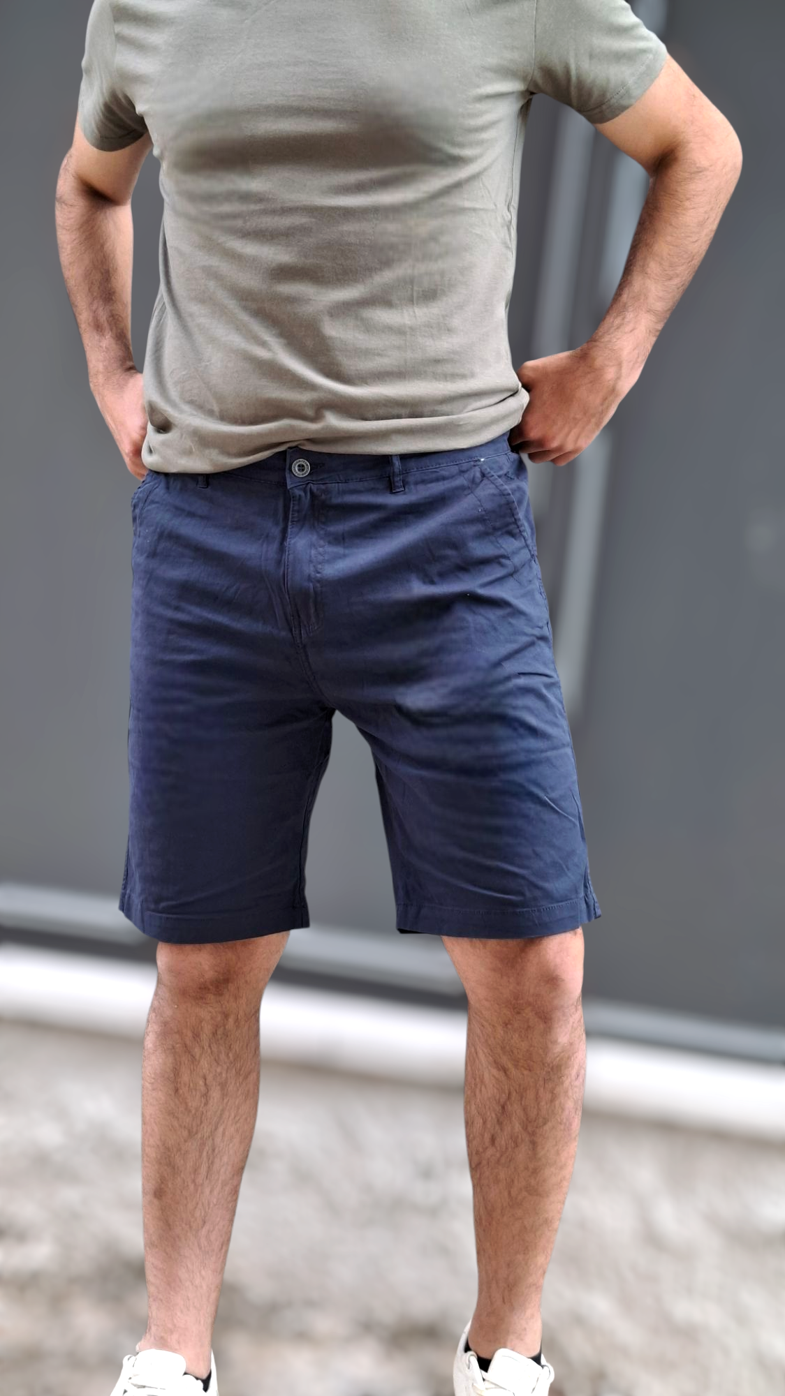 Chino Βερμούδα Casual Regular Fit - Μπλε Navy