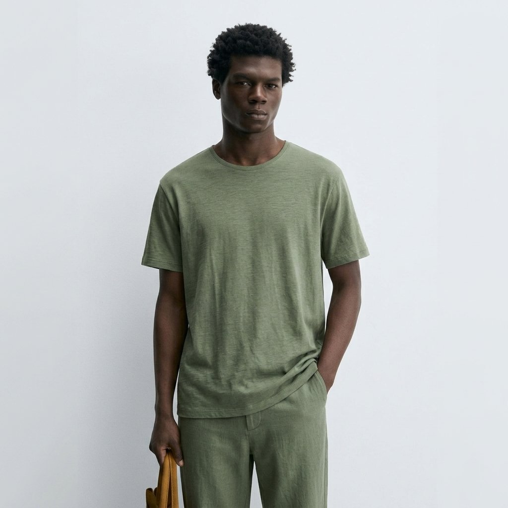 Ανδρικό Oversized T-Shirt Amg Kedi Χακί