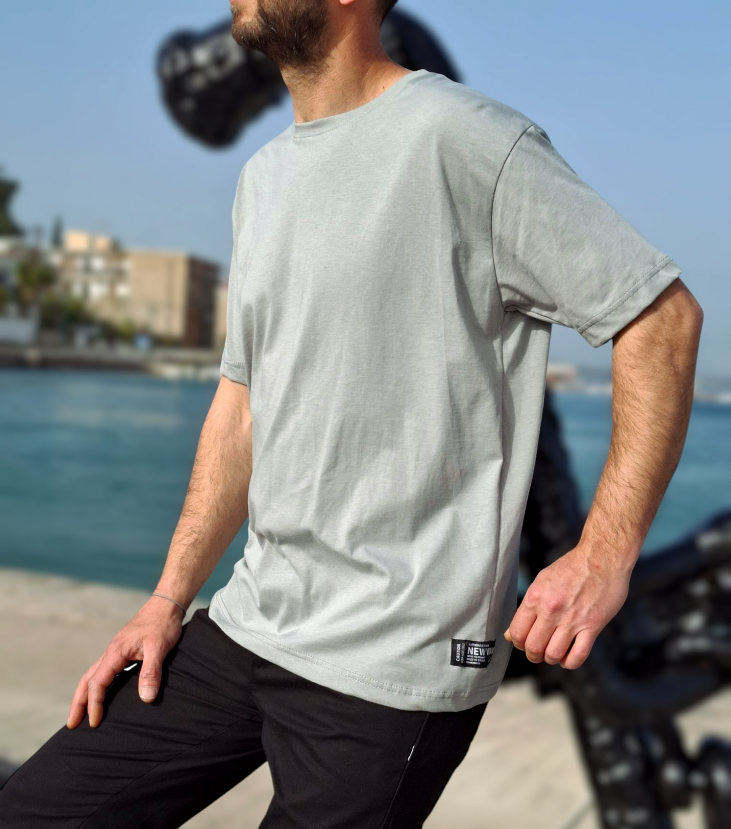 Oversize T-Shirt Dragon Logo - Cement Γκρι