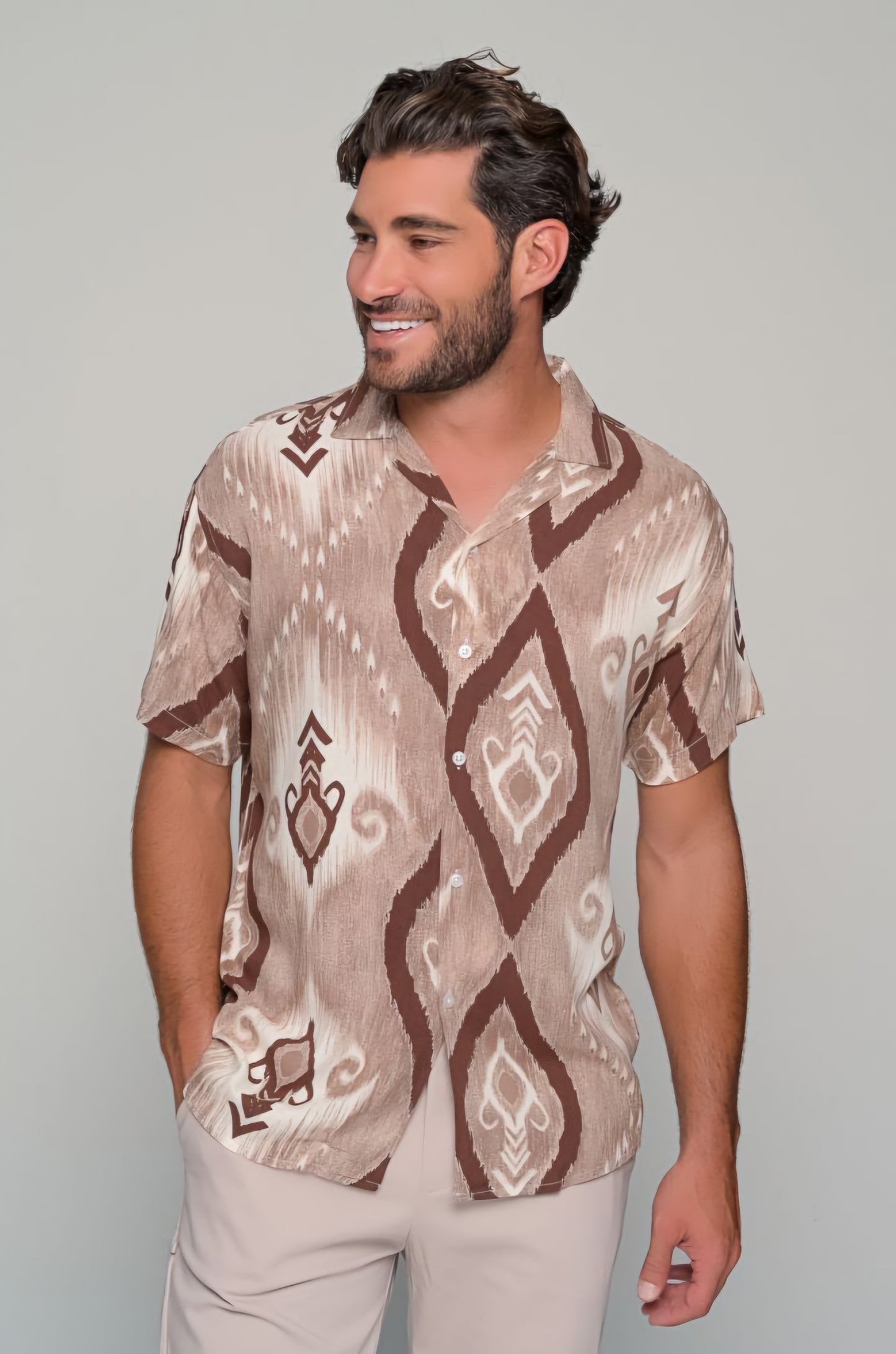 Πουκάμισο Tribal Breeze - Καφέ