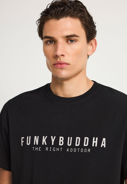 Ανδρικό Μαύρο T-Shirt Funky Buddha Essential Μαύρο