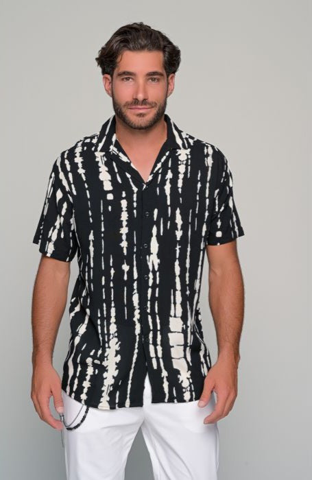 Πουκάμισο Geometric Nomad - Μαύρο