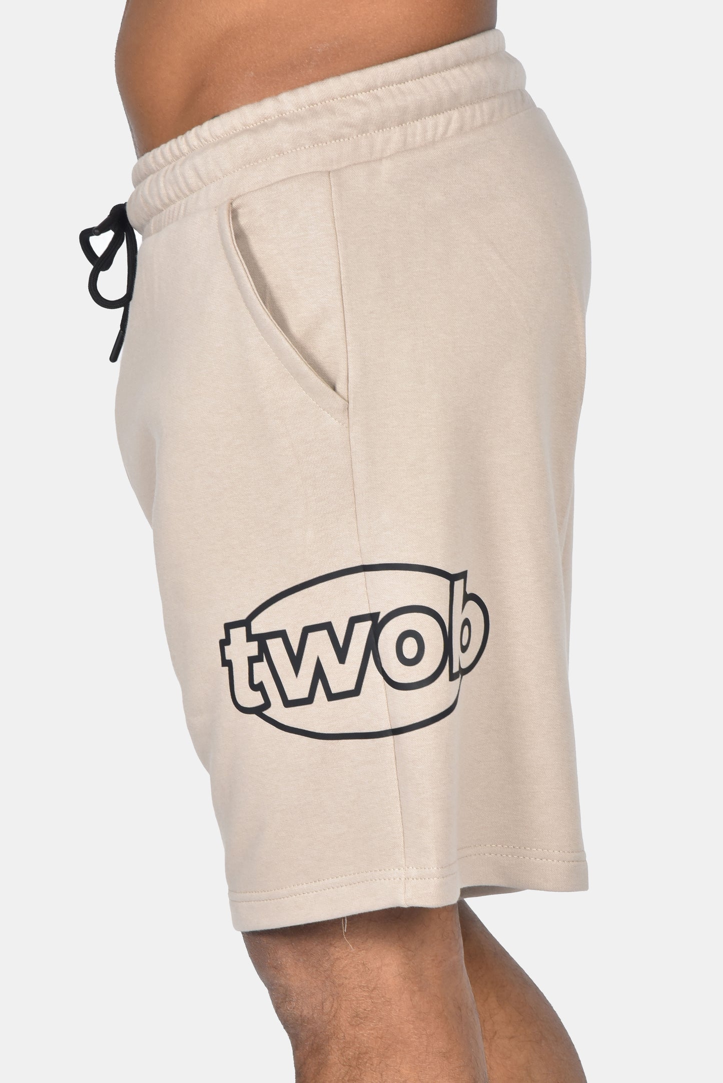 Ανδρική Βερμούδα Oversized Print Two Brothers Μπεζ