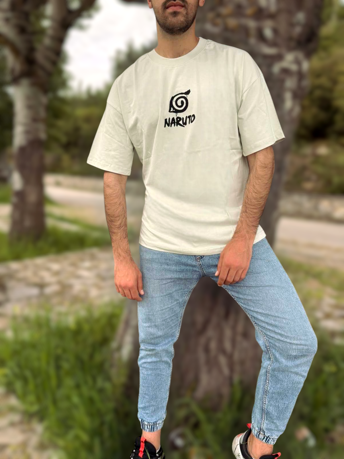 T-Shirt Oversize Ninja Warrior - Εκρού