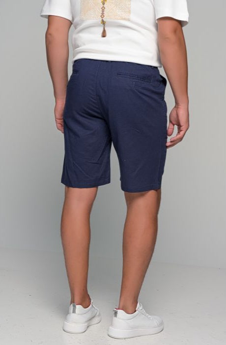 Βερμούδα Λινό Santorini - Μπλέ