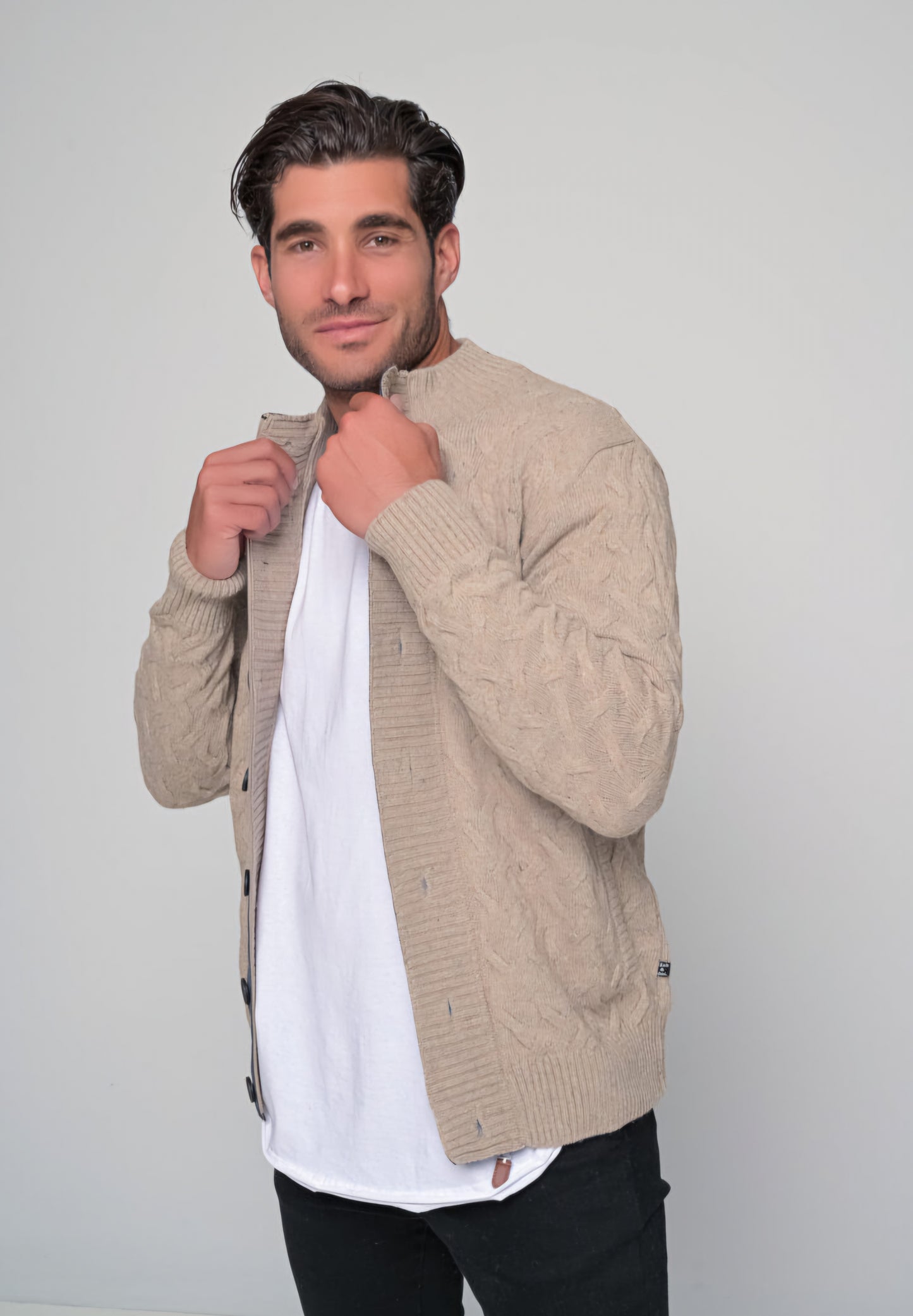 Πλεκτή Ζακέτα Dash&Dot - Μπέζ