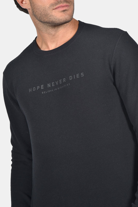 Μπλούζα Clever Waffle - Μαύρη