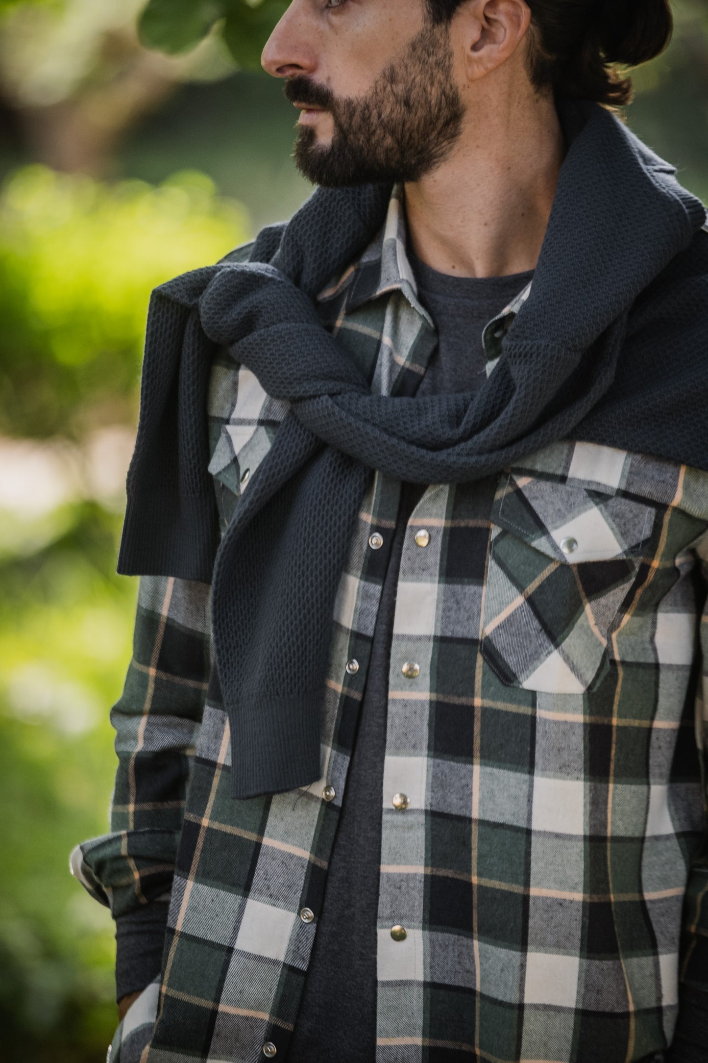 Πουκάμισο Φανέλα Καρό Dash&Dot  - Λαδί