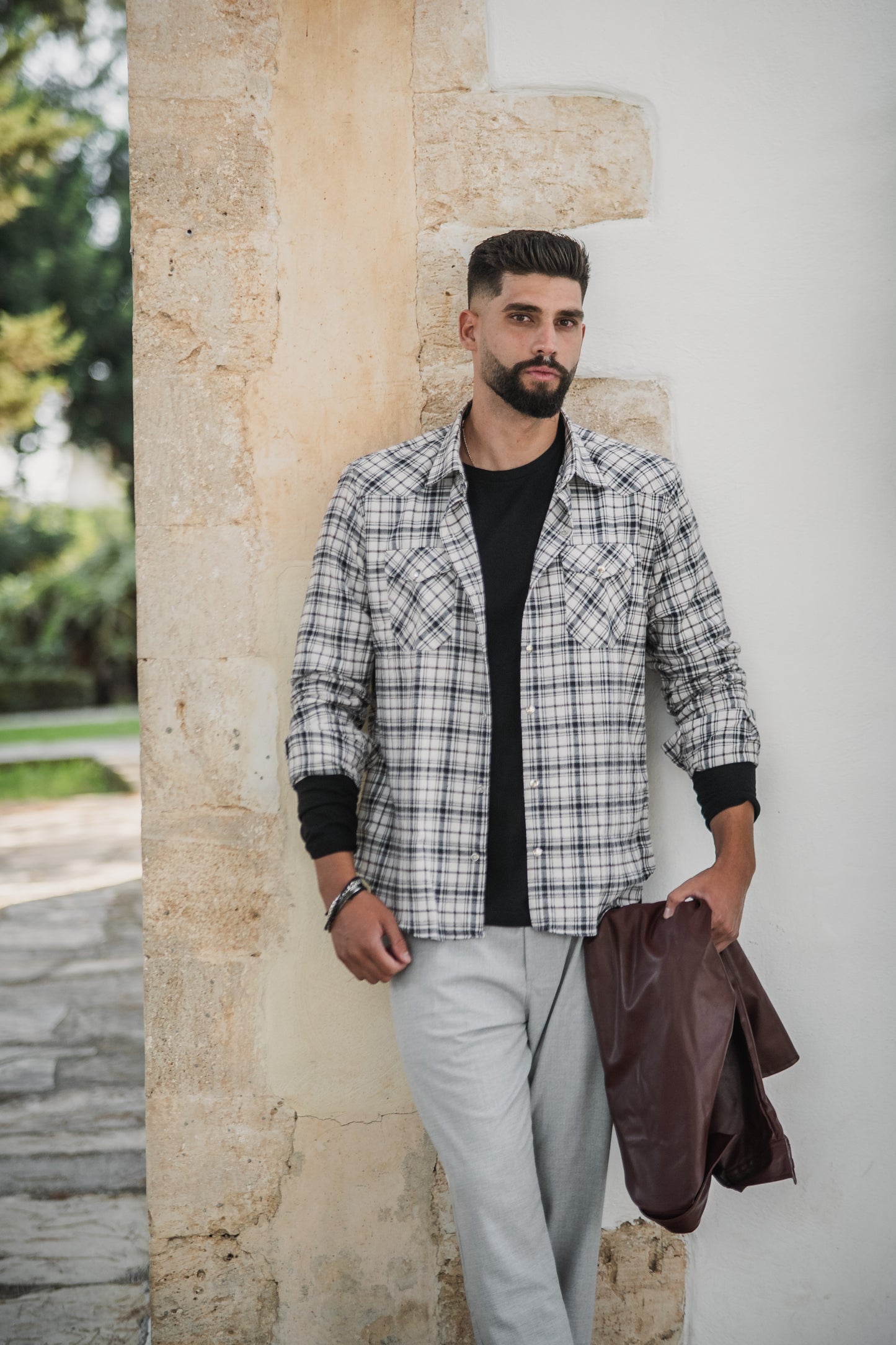 Πουκάμισο Φανέλα Καρό Dash&Dot  - Μπέζ