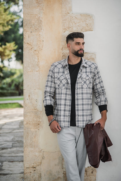 Πουκάμισο Φανέλα Καρό Dash&Dot  - Μπέζ