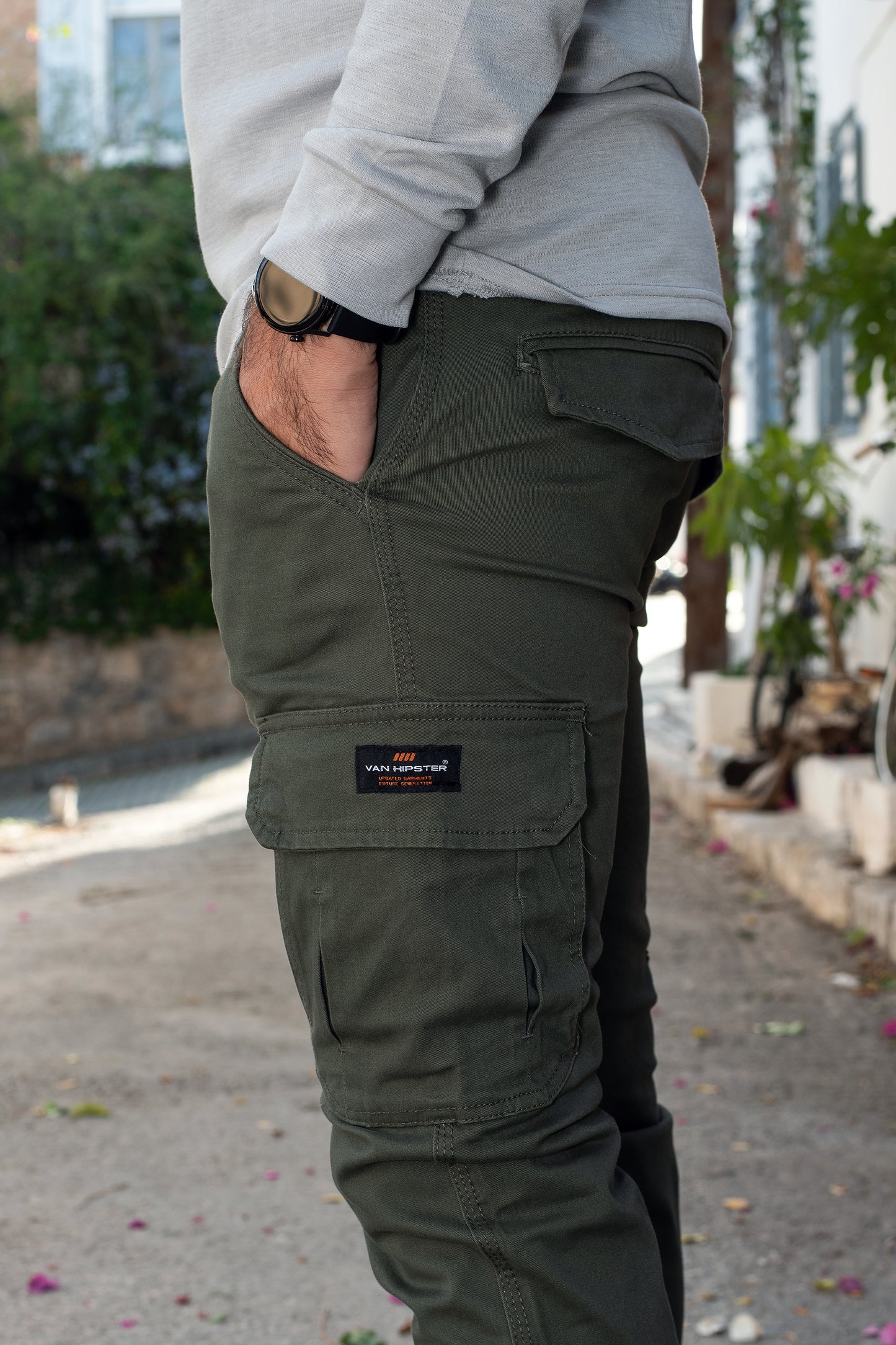 Παντελόνι Cargo Με Λάστιχο Vanhipster - Χακί