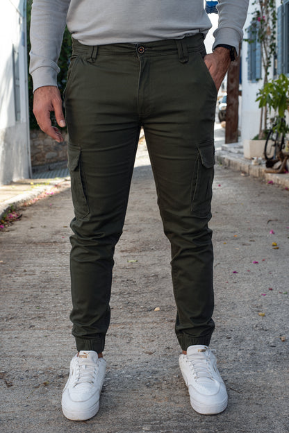 Παντελόνι Cargo Με Λάστιχο Vanhipster - Χακί