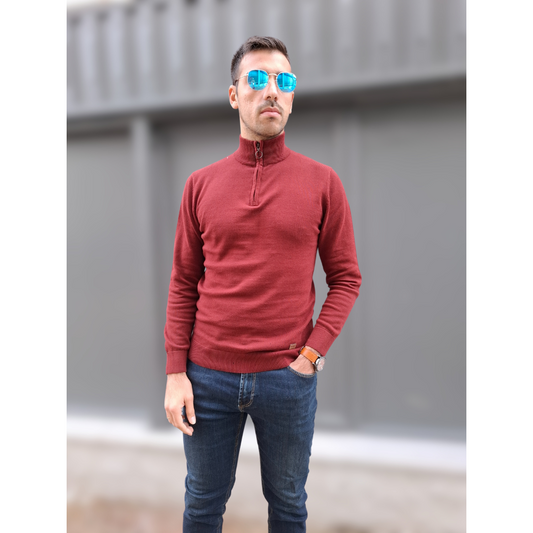 Μπλούζα Zipper Frankie Denim - Κεραμιδί