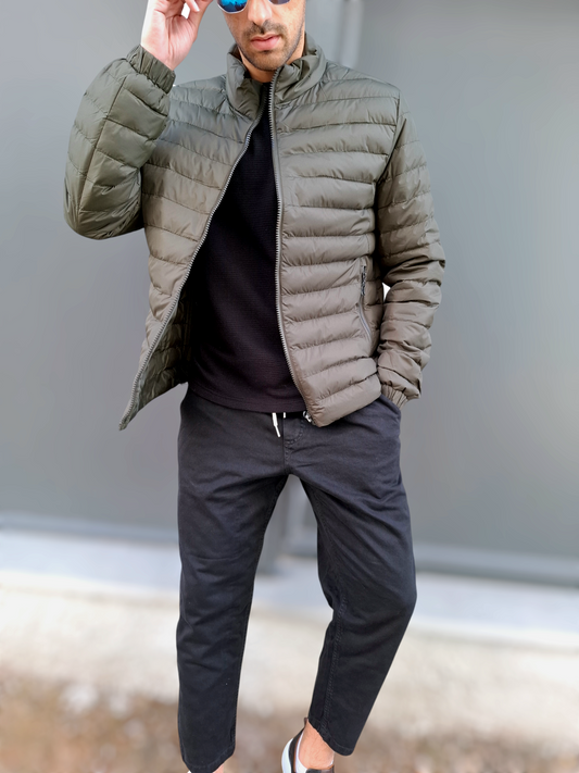 Μπουφάν Slim Fit Beluomo - Χακί