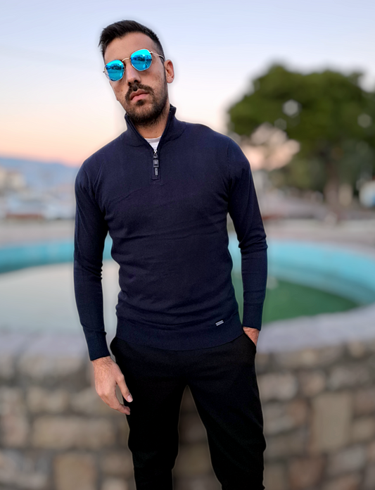Μπλούζα Zipper FRANKIE DENIM - Indigo