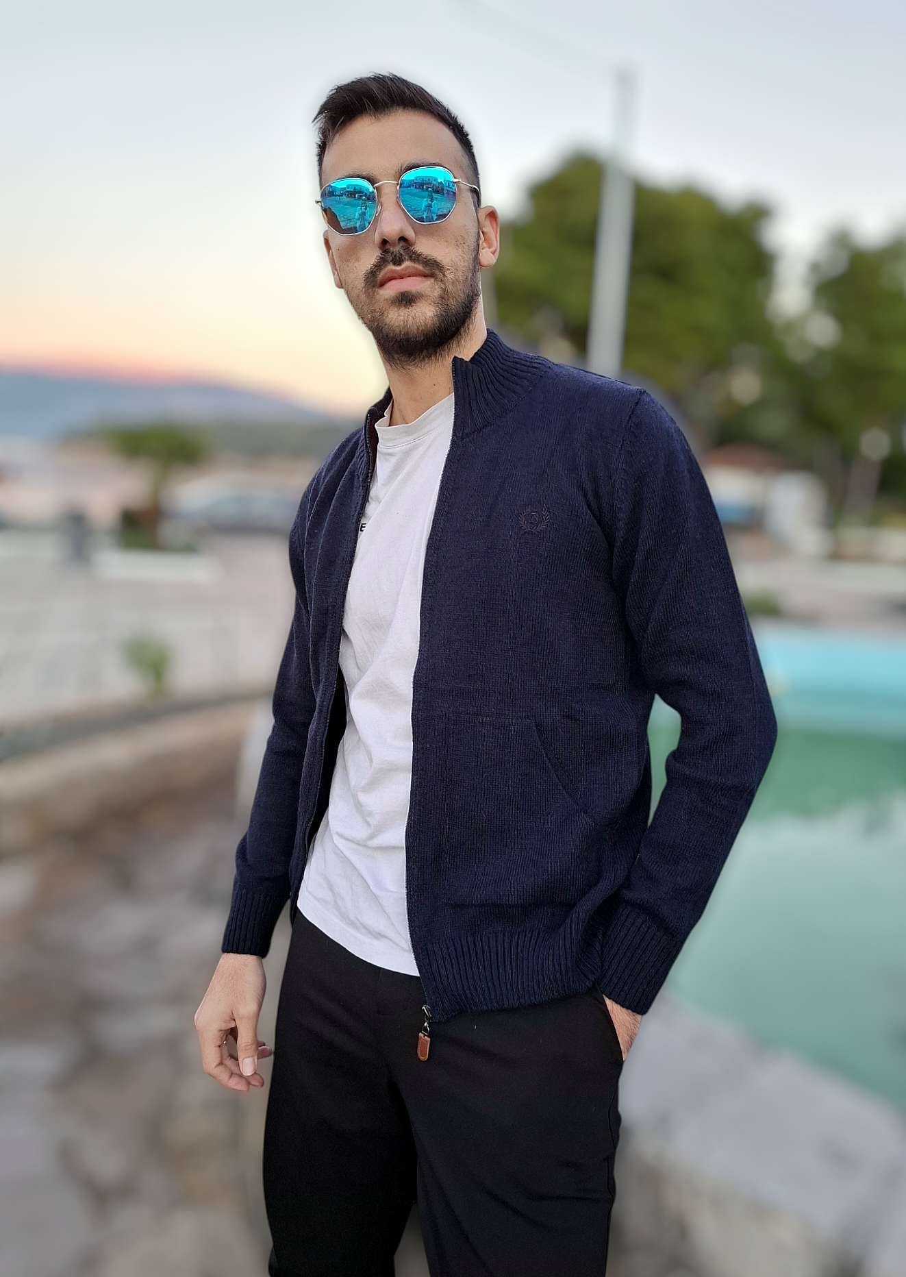 Ζακέτα Μάλλινη BISSARO - Navy