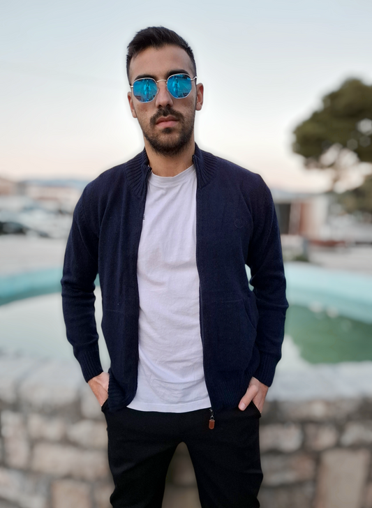 Ζακέτα Μάλλινη BISSARO - Navy