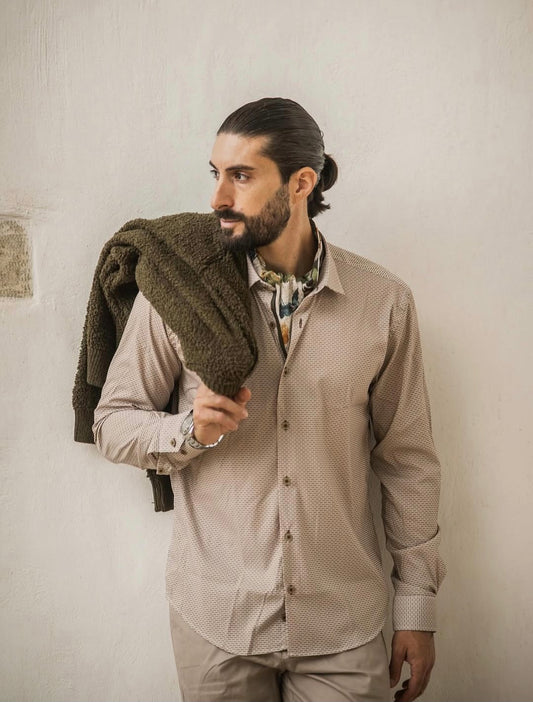 Πουκάμισο Dash&Dot  - Μπέζ