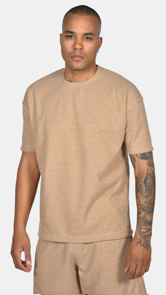 Ανδρικό t-shirt waffle Two Brothers Μπέζ