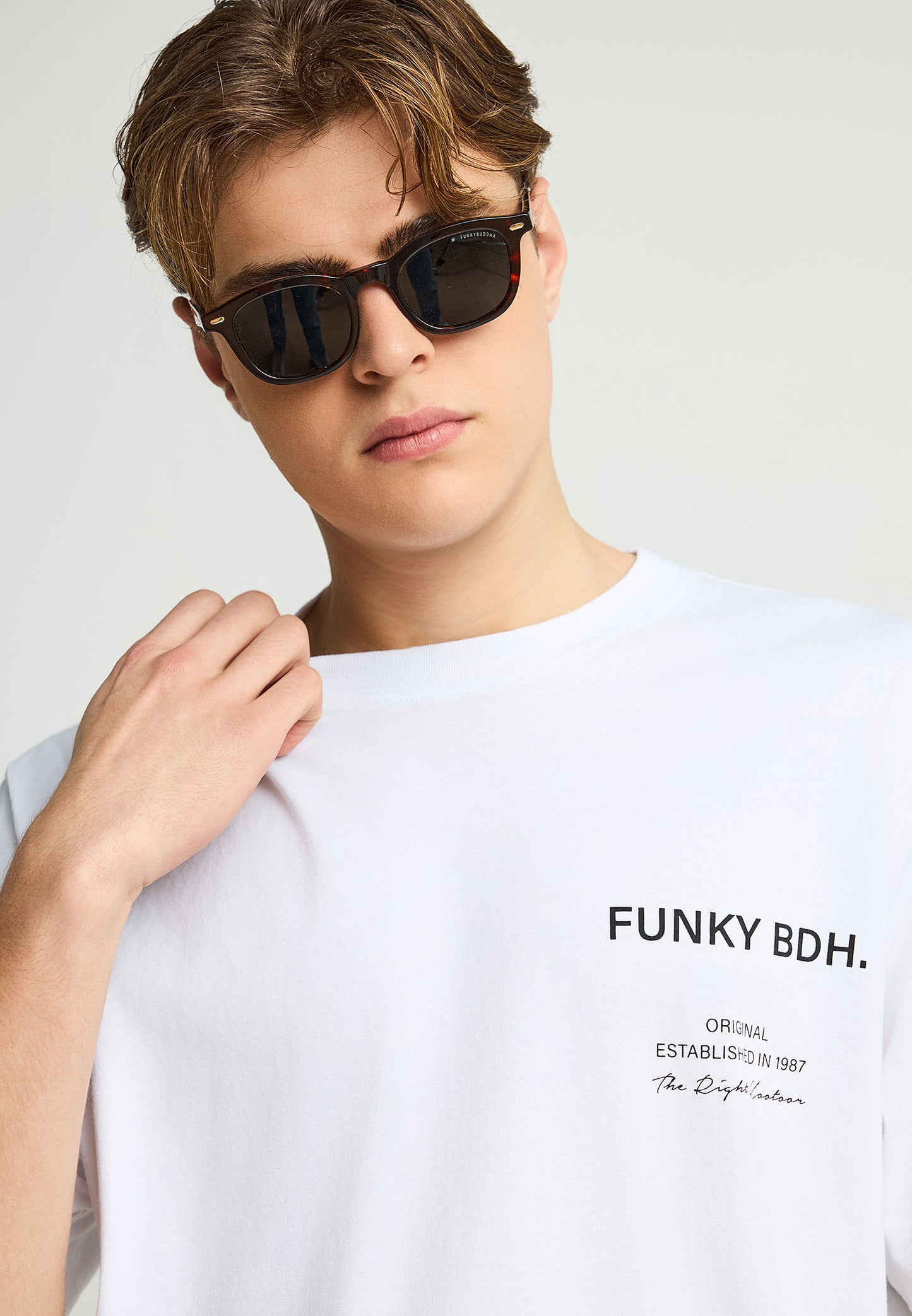 Ανδρικό Relaxed Fit T-Shirt Funky Buddha Λευκό