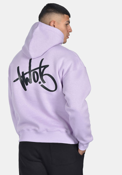 Oversize Hoodie Two Brothers Logo - Λιλά