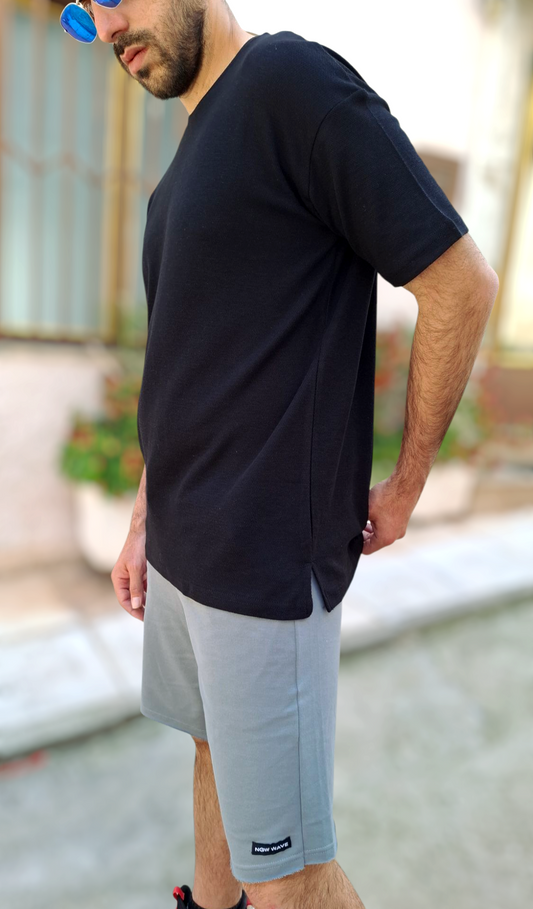 T-Shirt Oversize Σχεδιαστικό - Μαύρο