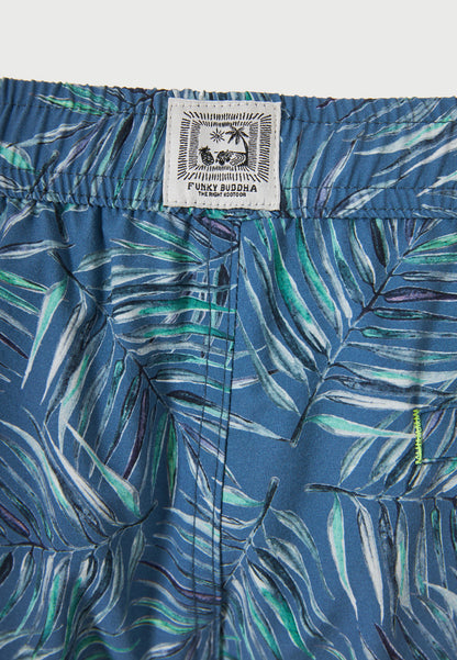 Ανδρικό Μαγιό Tropical Print Funky Buddha Μπλε