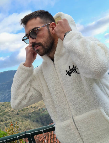 Ζακέτα Oversize Γουνάκι Two Brothers  - Εκρού