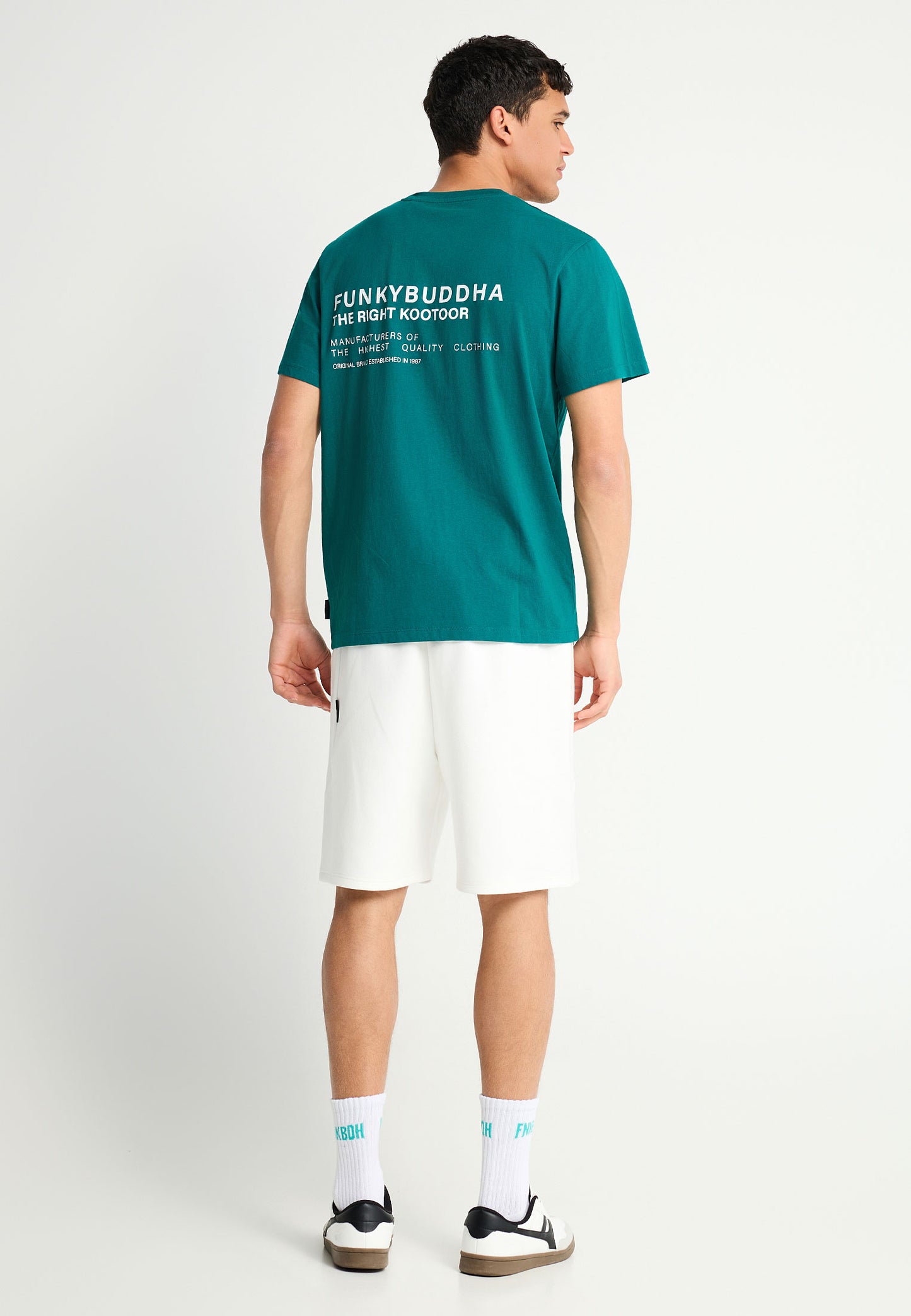 Ανδρικό T-shirt Logo Print Funky Buddha Πετρόλ