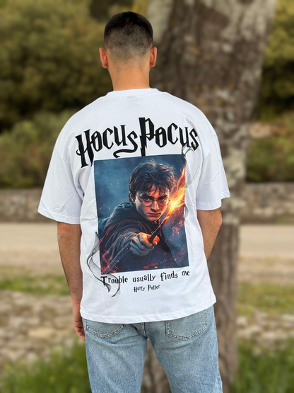 T-Shirt Oversize Wizard Logo - Λευκό