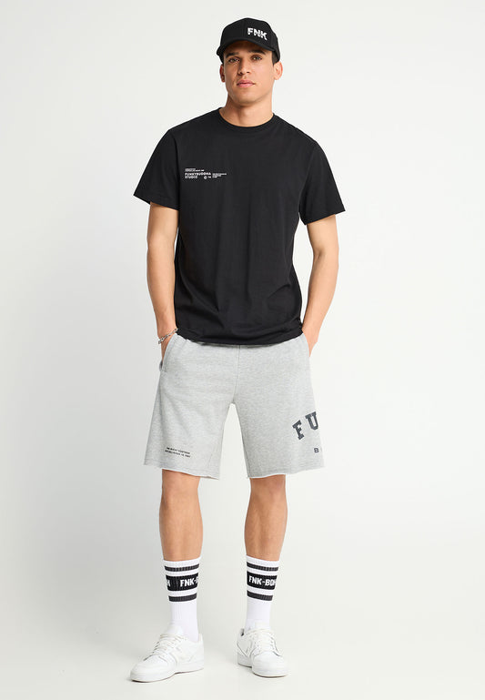 Ανδρικό T-shirt Logo Print Funky Buddha Μαύρο