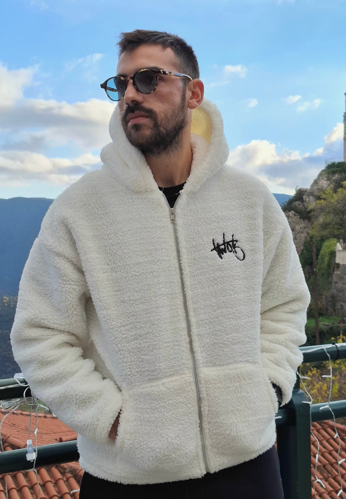 Ζακέτα Oversize Γουνάκι Two Brothers  - Εκρού