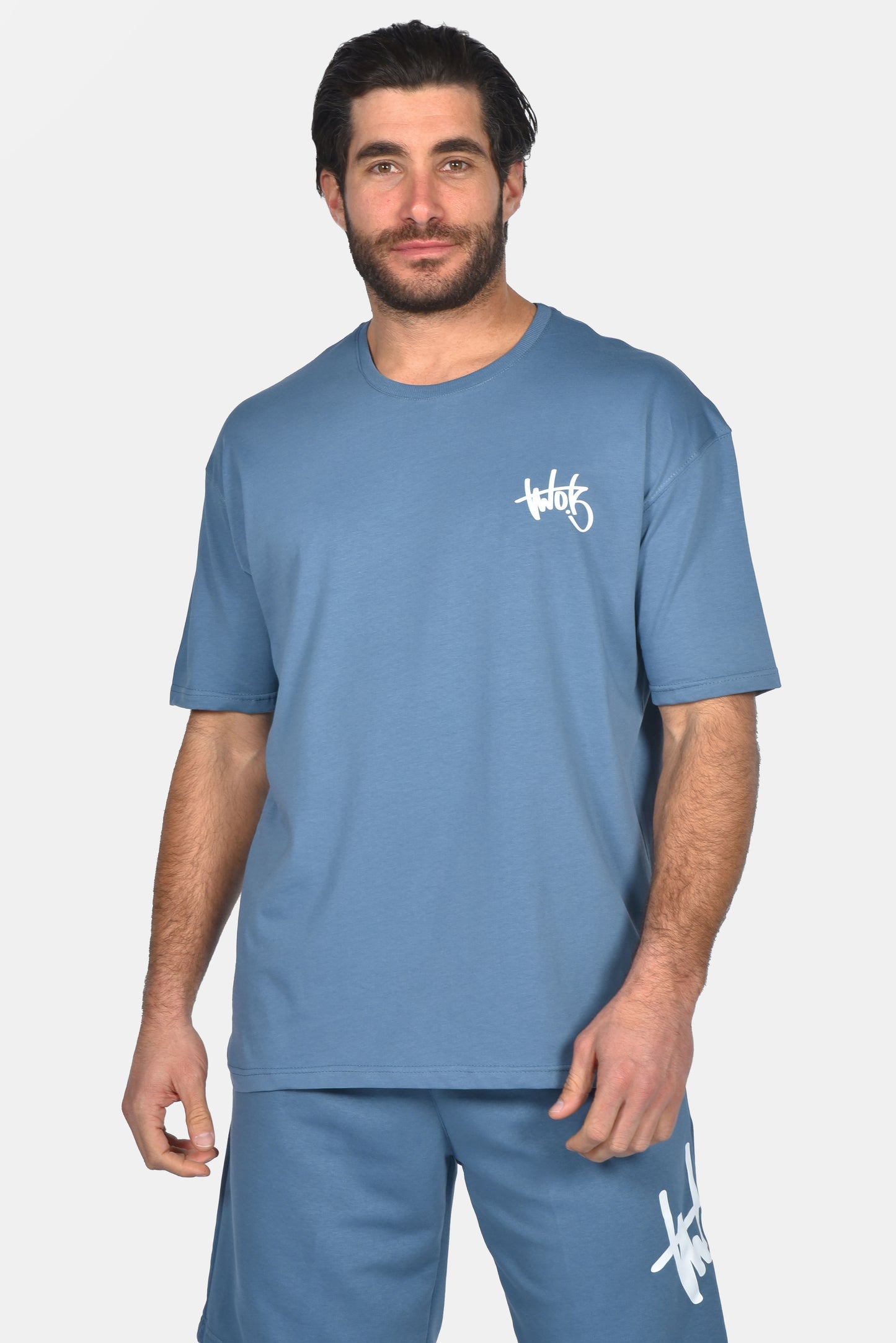 Ανδρικό Oversized T-Shirt Two Brothers Σιέλ