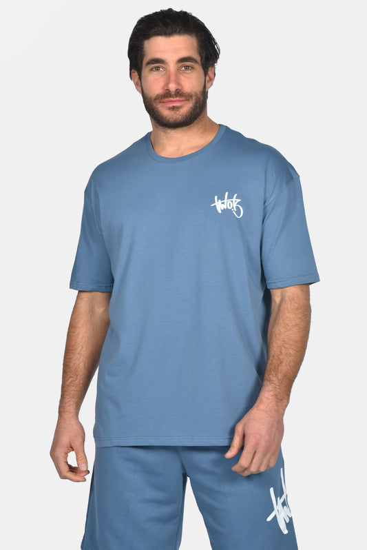 Ανδρικό Oversized T-Shirt Two Brothers Σιέλ