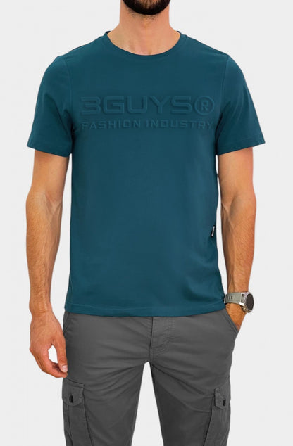 T-Shirt 3GUYS Benjamine - Πετρόλ