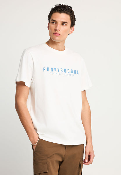 Ανδρικό Μαύρο T-Shirt Funky Buddha Essential Λευκό