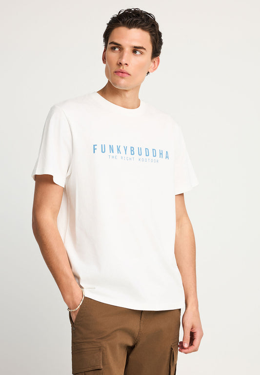 Ανδρικό Μαύρο T-Shirt Funky Buddha Essential Λευκό