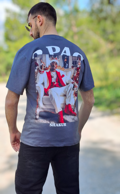 Oversize T-Shirt 2Pac - Ανθρακί