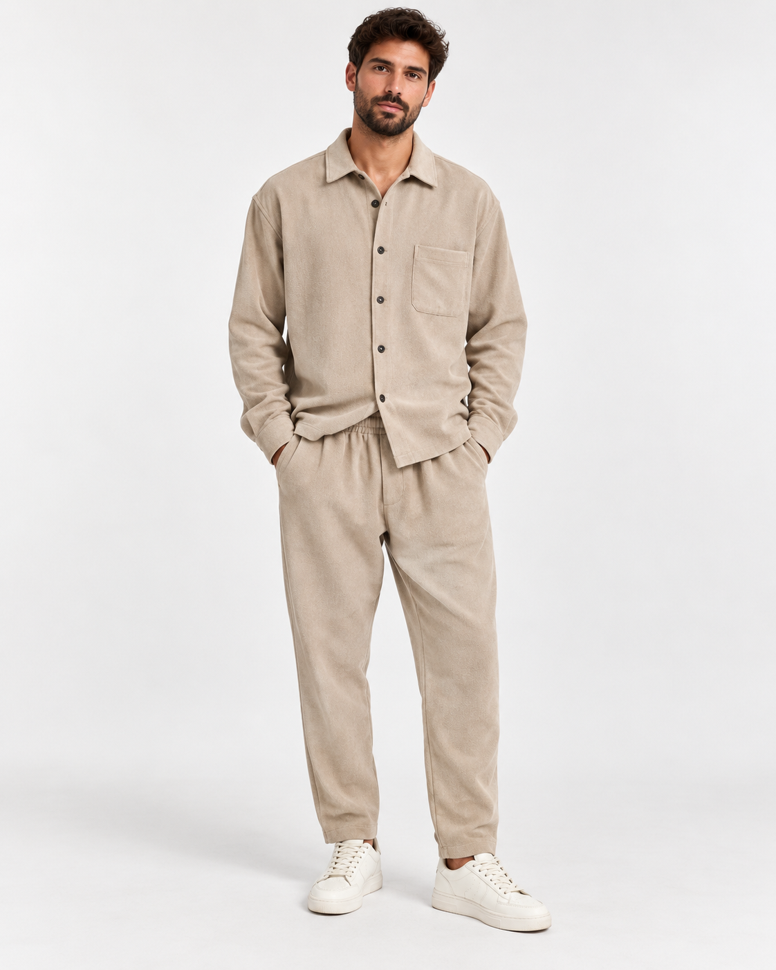 Ανδρικό Παντελόνι Tapered New wave Μπέζ