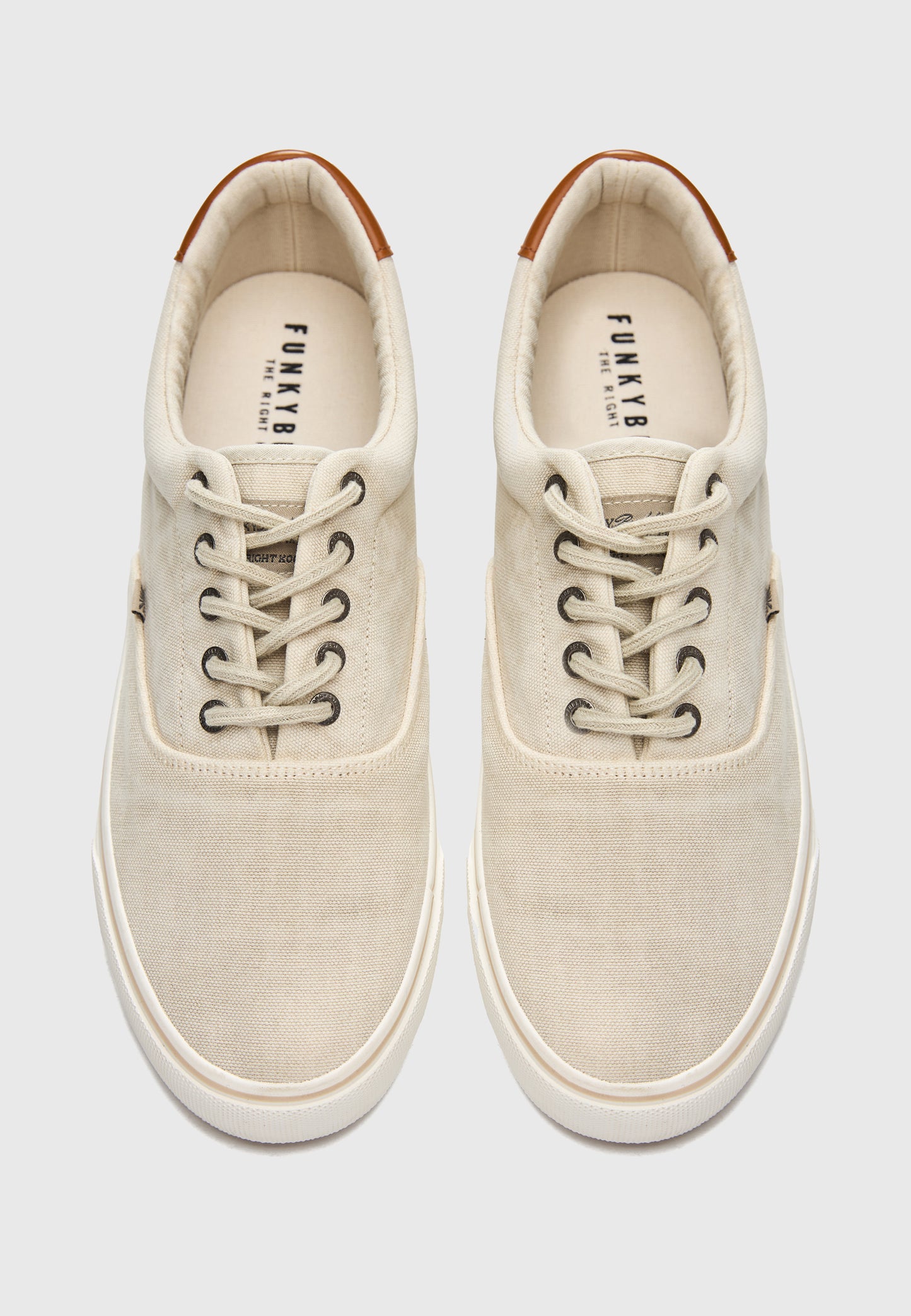 Ανδρικό Παπούτσι Casual Canva sneakers Εκρού