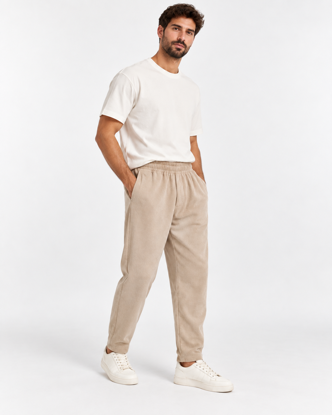 Ανδρικό Παντελόνι Tapered New wave Μπέζ