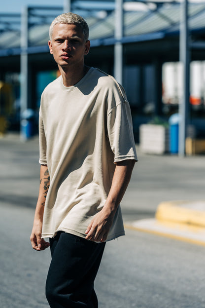 T-Shirt Oversized Σχεδιαστικό Two Brother - Μπέζ