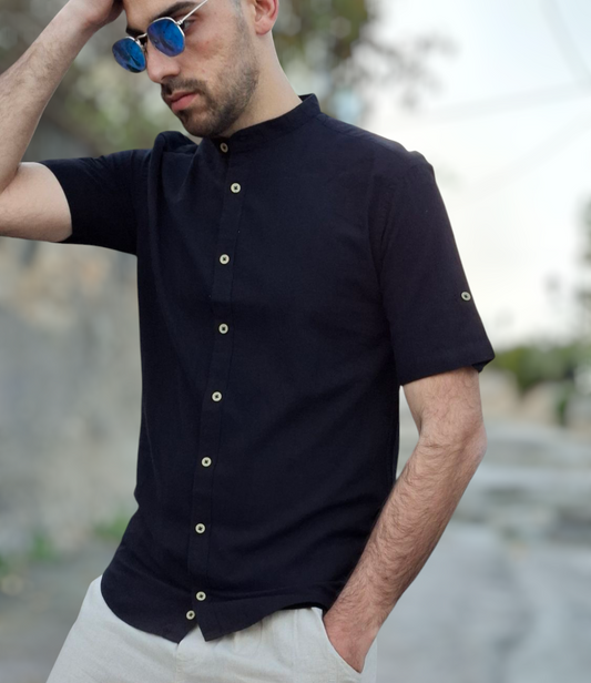 Πουκάμισο Λινό South Vibes - Μαύρο
