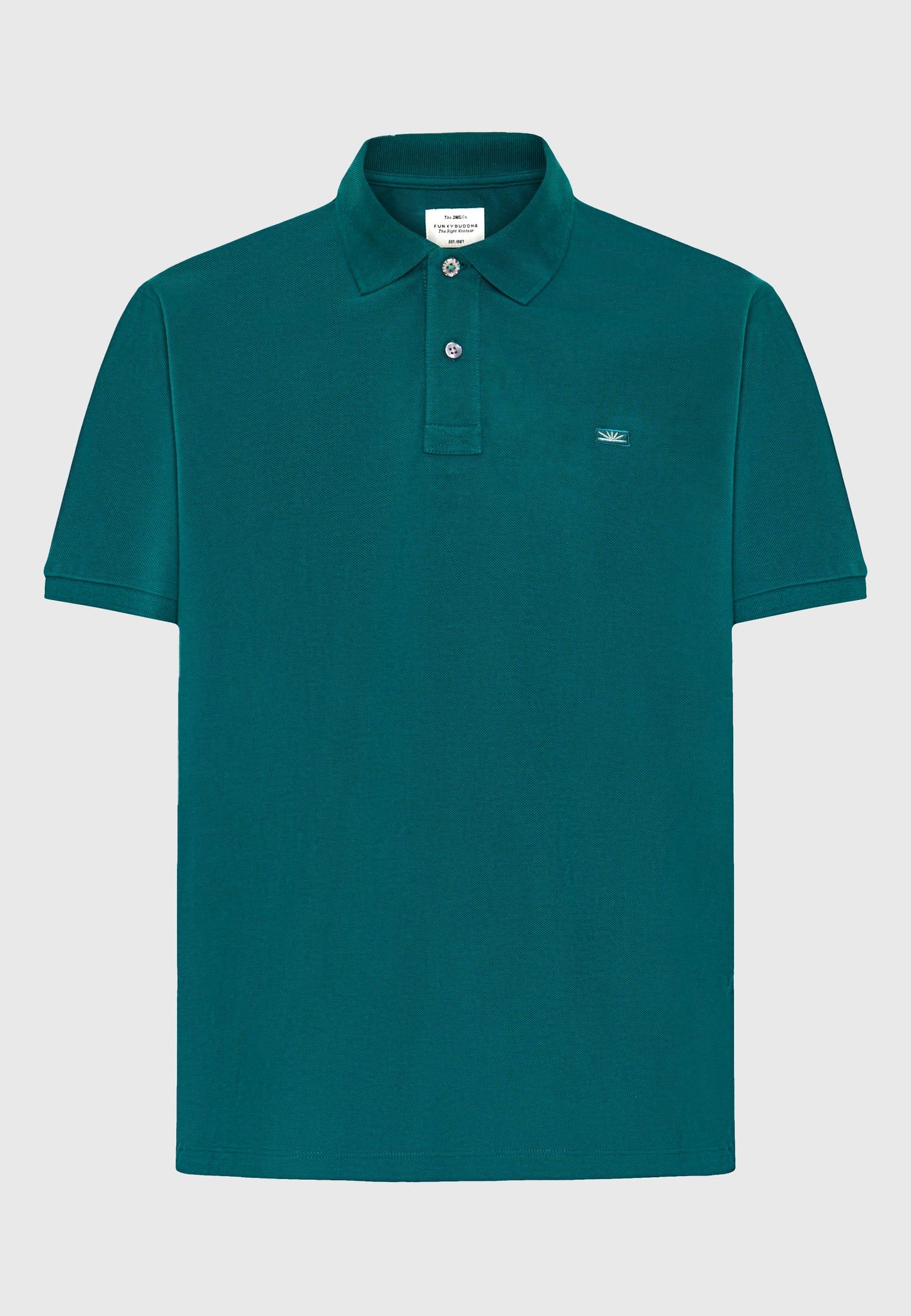 Ανδρικό polo Funky Buddha Essential Πετρόλ